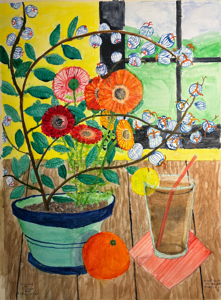 20240112-Flowers-Orange-Glass-of-Tea